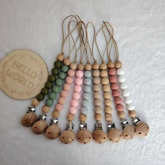 Baby Dummy Clips- Silicone Beads