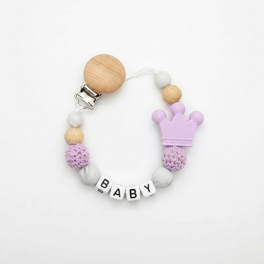 Personalised Baby Dummy clip & Teething toy