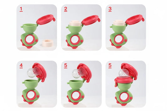 Rotating Push-type Food Grade Silicone Fruit and Vegetable Feeder For Infants Baby, Dinosaur Shape Toddlers Supplementary Food F