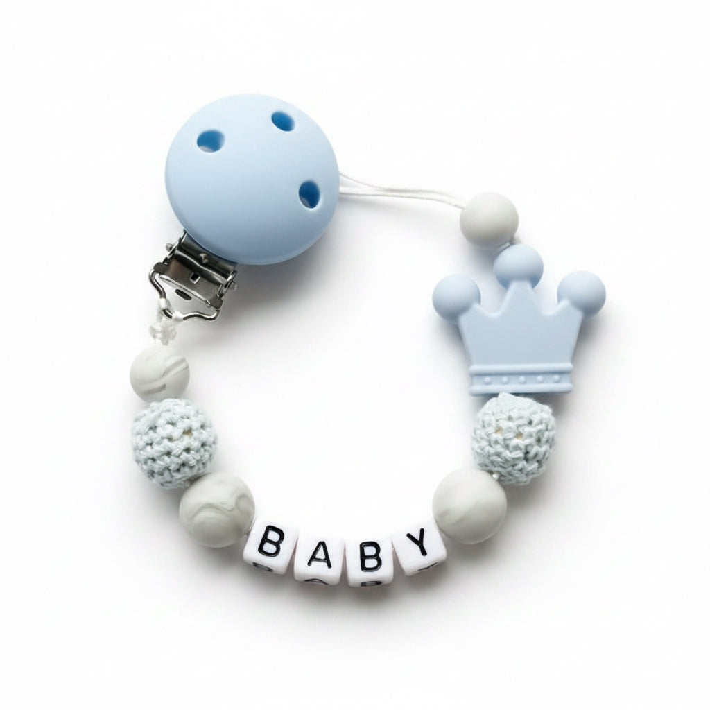 Personalised Baby Dummy clip & Teething toy