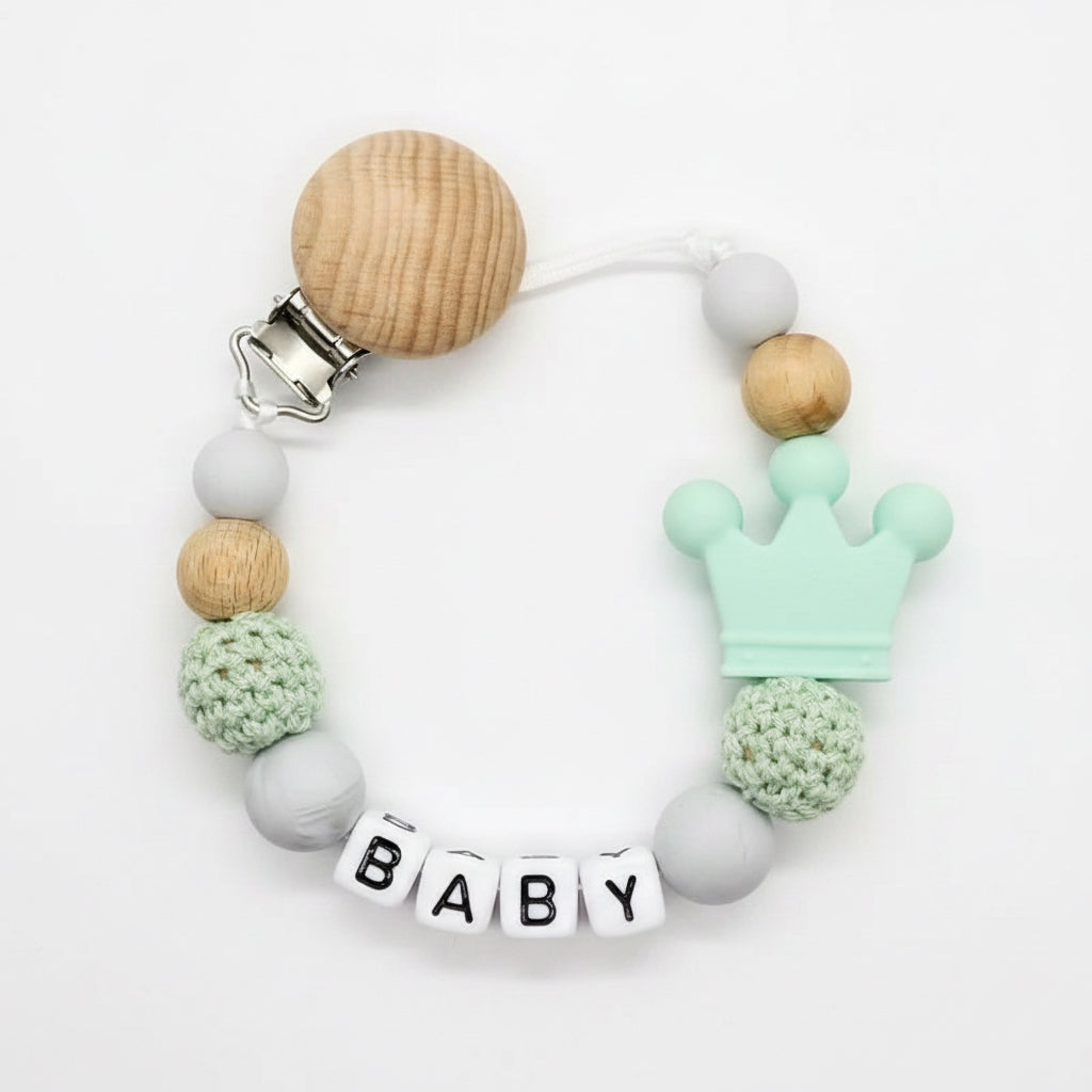 Personalised Baby Dummy clip & Teething toy