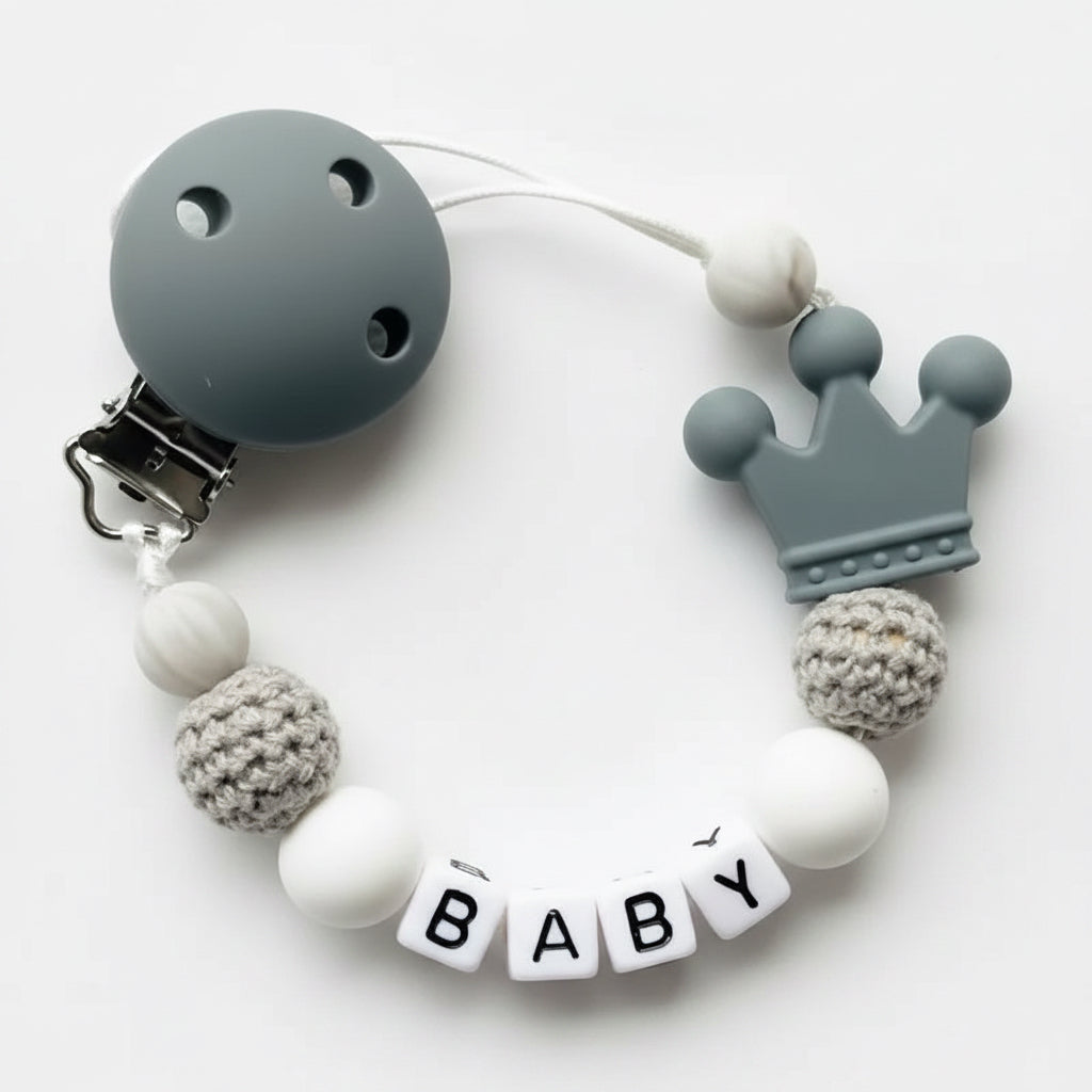 Personalised Baby Dummy clip & Teething toy