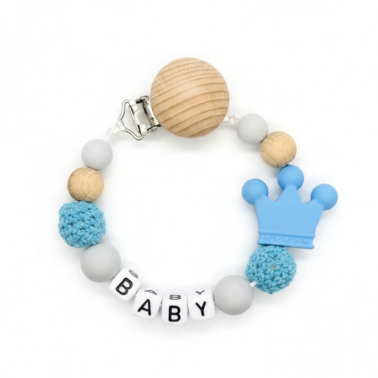 Personalised Baby Dummy clip & Teething toy