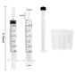 The Colostrum Collection Kit Includes a 3ml Lidded Colostrum Syringe, Stickers, a Transparent Zipper Bag, and a Measuring Cup