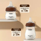 Glass Baby Bottle Anti Choking Anti-flatulence Newborn Feeding Bottle 80/160ML Silicone Nipple Infant Milk Bottle 0-3 Months