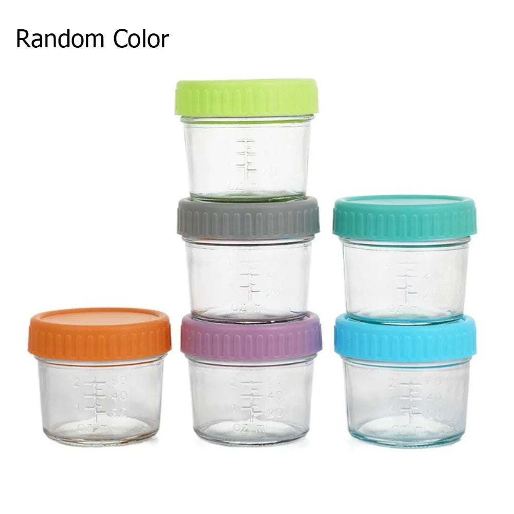 6pcs Mason Jar Glass Baby Food Jar Leakproof
