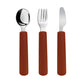 Children Tableware Stainless Steel Fork Spoon Knife Set with Silicone Handle for Toddlers Feeding Dinnerware Baby Accessories