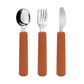 Children Tableware Stainless Steel Fork Spoon Knife Set with Silicone Handle for Toddlers Feeding Dinnerware Baby Accessories