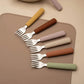 Children Tableware Stainless Steel Fork Spoon Knife Set with Silicone Handle for Toddlers Feeding Dinnerware Baby Accessories