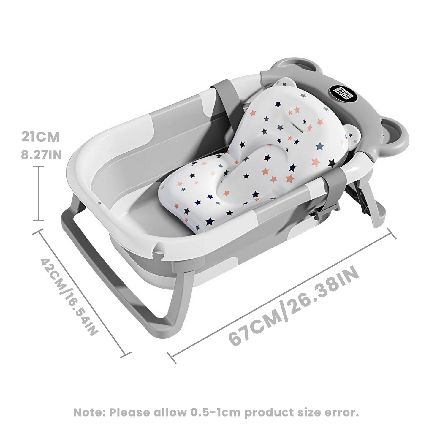 Baby Portable and Foldable Bath Tub with Thermometer