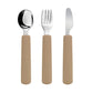 Children Tableware Stainless Steel Fork Spoon Knife Set with Silicone Handle for Toddlers Feeding Dinnerware Baby Accessories