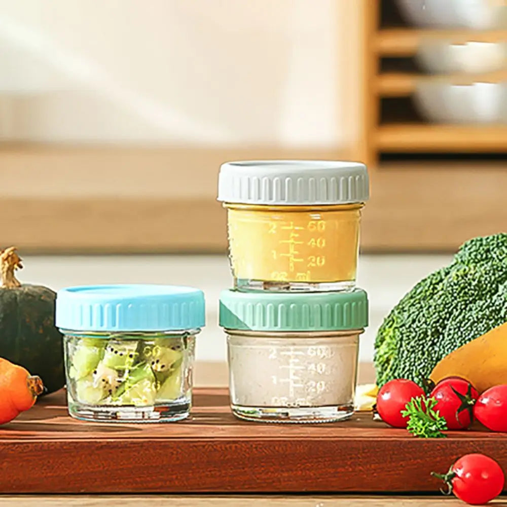 6pcs Mason Jar Glass Baby Food Jar Leakproof