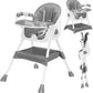 3-in-1 Baby HighChair, Foldable Portable Baby Dining Chairs Eat & Play Convertible High Chair