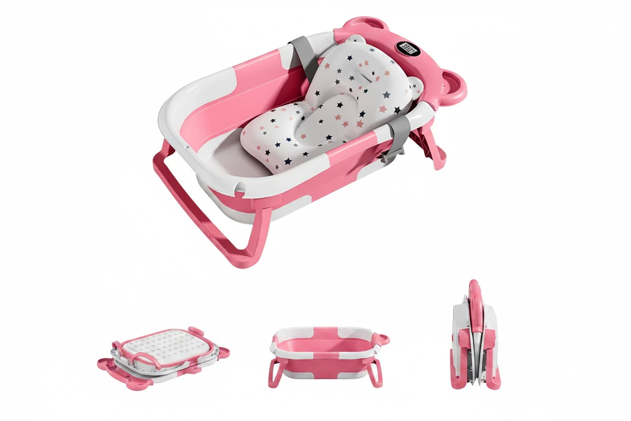 Baby Portable and Foldable Bath Tub with Thermometer