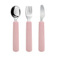 Children Tableware Stainless Steel Fork Spoon Knife Set with Silicone Handle for Toddlers Feeding Dinnerware Baby Accessories