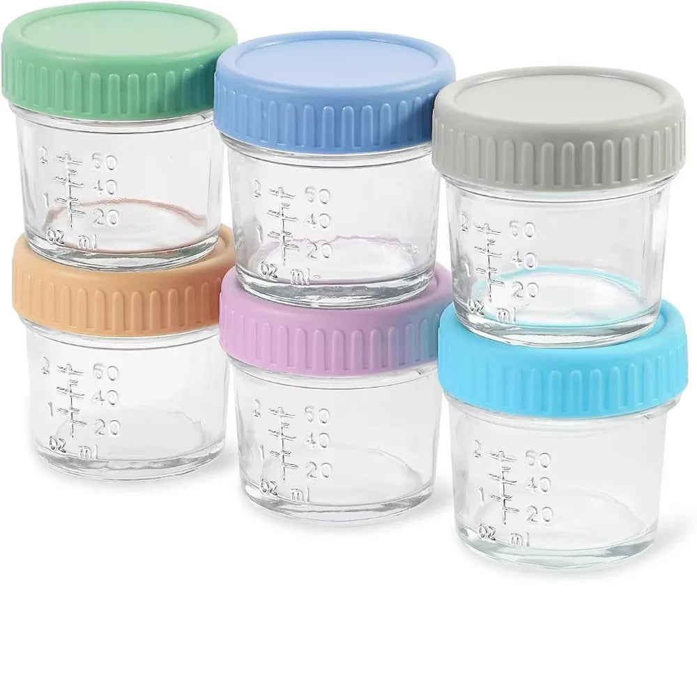 6pcs Mason Jar Glass Baby Food Jar Leakproof