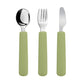 Children Tableware Stainless Steel Fork Spoon Knife Set with Silicone Handle for Toddlers Feeding Dinnerware Baby Accessories