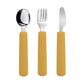 Children Tableware Stainless Steel Fork Spoon Knife Set with Silicone Handle for Toddlers Feeding Dinnerware Baby Accessories