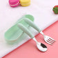 Set Of 2 Stainless Steel Baby Toddler Cutlery Spoon/fork with box